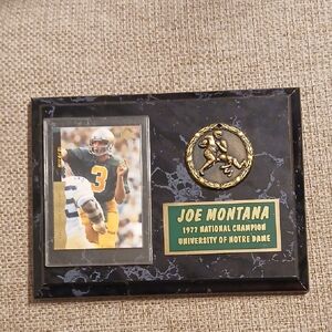 Joe Montana 1977 National Champion University Of Notre Dame 6 X 8 Plaque/ Card
